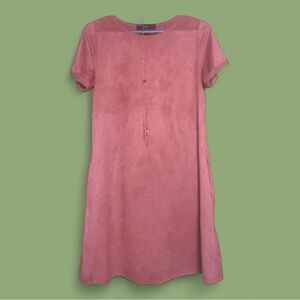Suede Muave tshirt dress with pockets 🌸